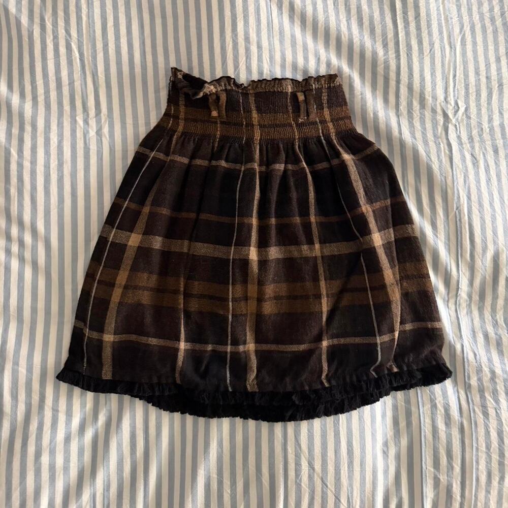 Vintage zara brown plaid skirt